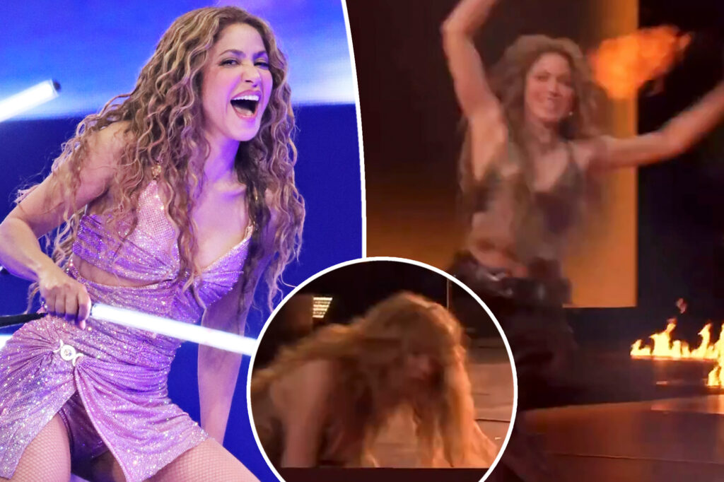 Shakira falls onstage at Montreal concert in brutal blunder
