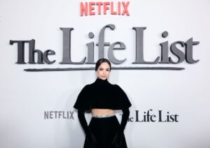Sofia Carson attends The Life List premiere at The Paris Theater on March 25, 2025 in New York City