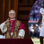 The Pope pictured beside Shedeur Sanders