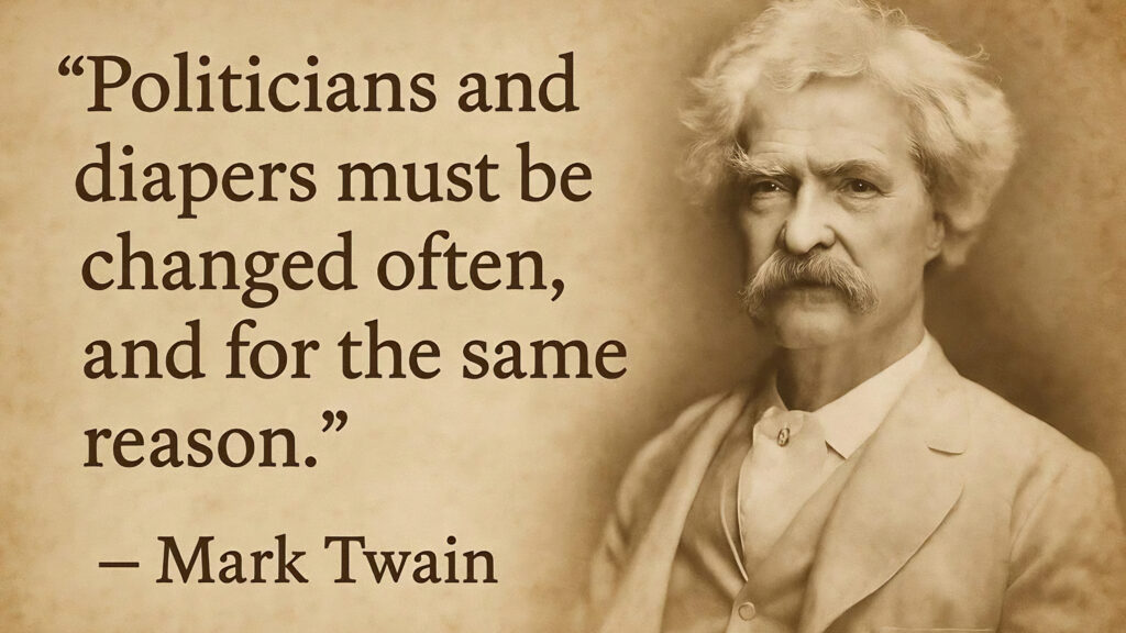 famous Mark Twain quote about politicians as a meme