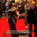 Kim Kardashian and North West arriving at the 2025 Met Gala.