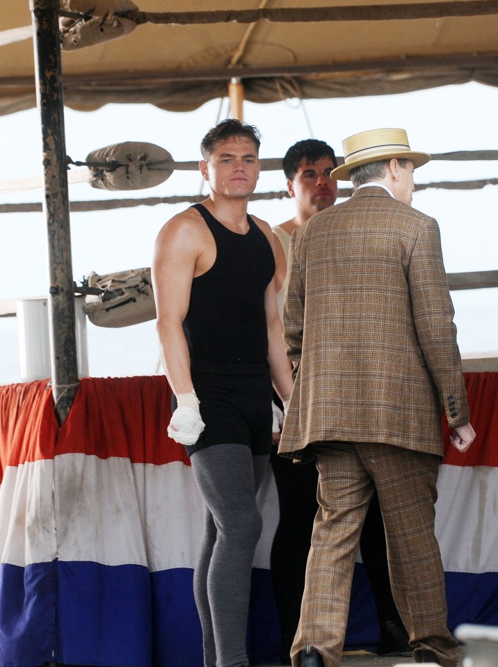 Devin Harjes filming a scene for *Boardwalk Empire*.