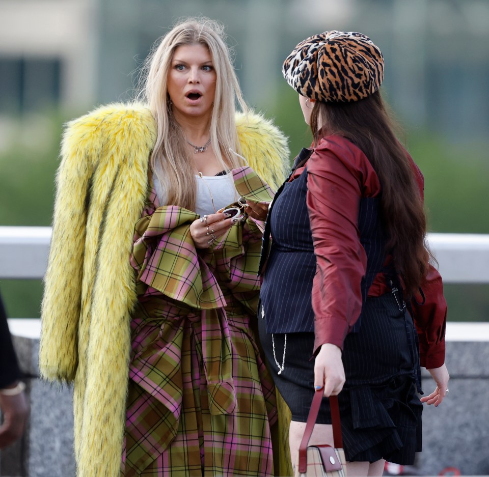 Fergie and Megan Slater filming a scene for the Netflix film *Toomuch*.