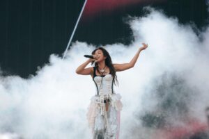 MILLI performs on stage at Head in the Clouds Festival in LA last weekend.