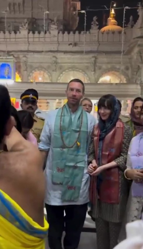Chris Martin and Dakota Johnson in Mumbai.