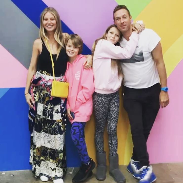 Gwyneth Paltrow and Chris Martin with their children.