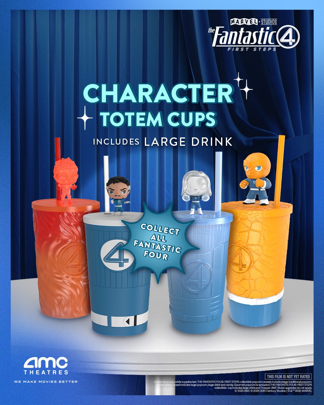The Fantastic Four: First Steps tomem cups from AMC Theatres.
