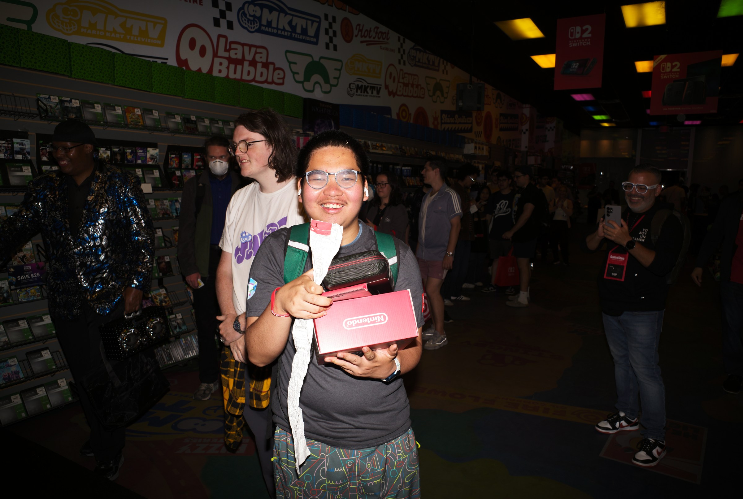 Dawn walking away with the first Switch 2 of the night.