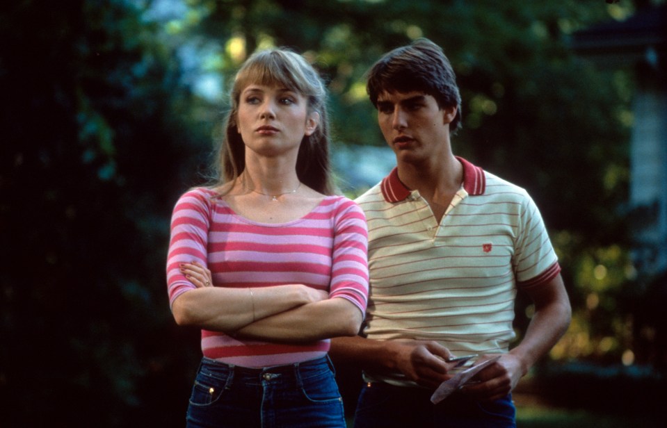 Rebecca De Mornay and Tom Cruise in a scene from *Risky Business*.