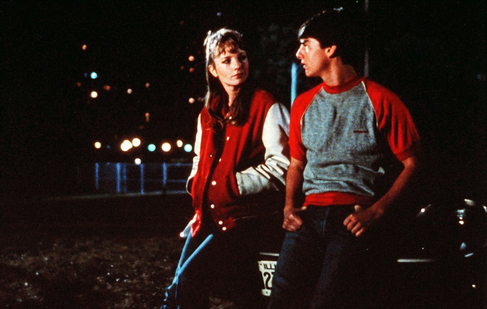 Rebecca De Mornay and Tom Cruise in a scene from *Risky Business*.