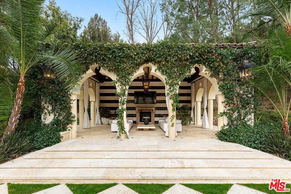 Rob Kardashian's Hidden Hills mansion outdoor patio.