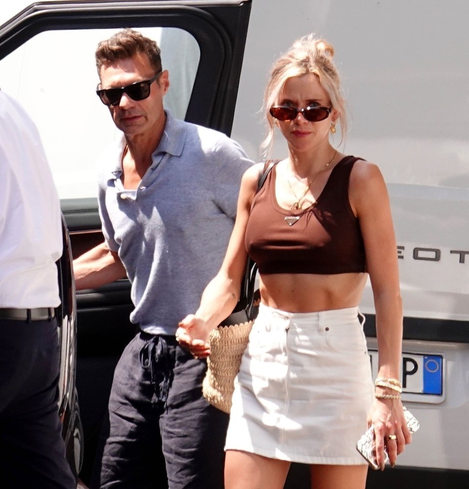 Ryan Seacrest and his girlfriend Camilla Orders walking in Rome.