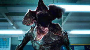 A demogorgon with its face wide open on Stranger Things