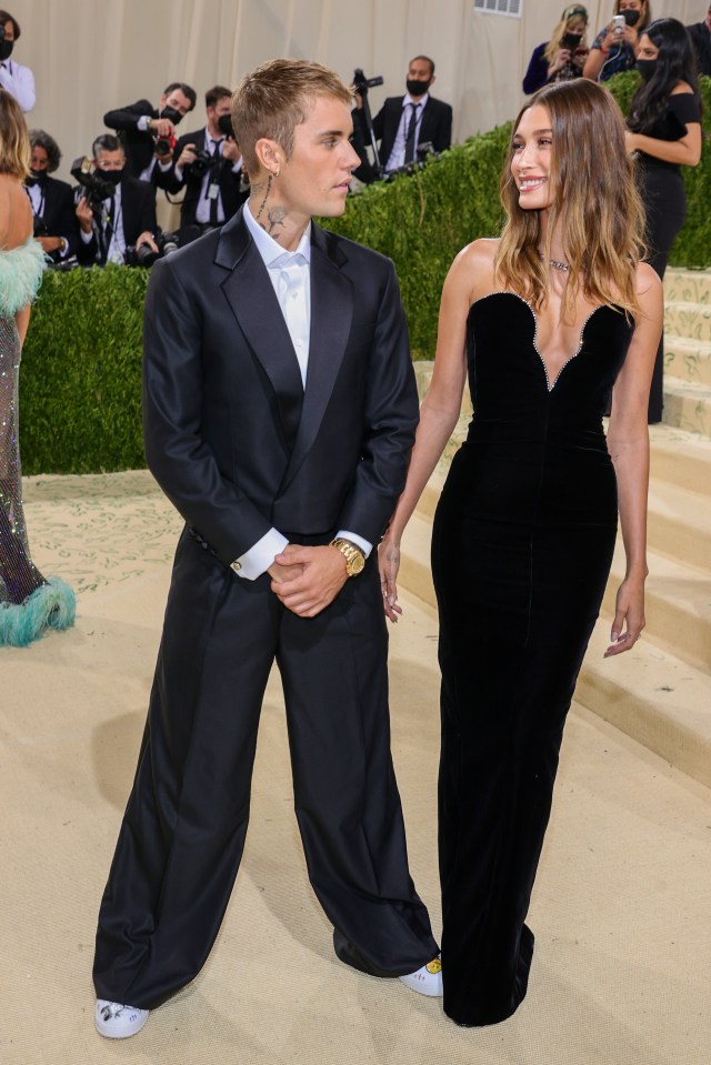 Justin and Hailey Bieber at the 2021 Met Gala.