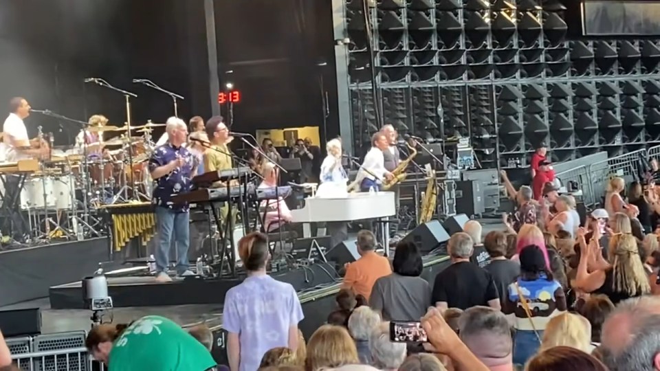 Brian Wilson performing live at Pine Knob Music Theatre.