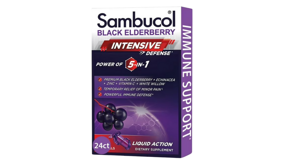 Sambucolu2019s Black Elderberry 5 em 1 Defesa intensiva suplemento dietético