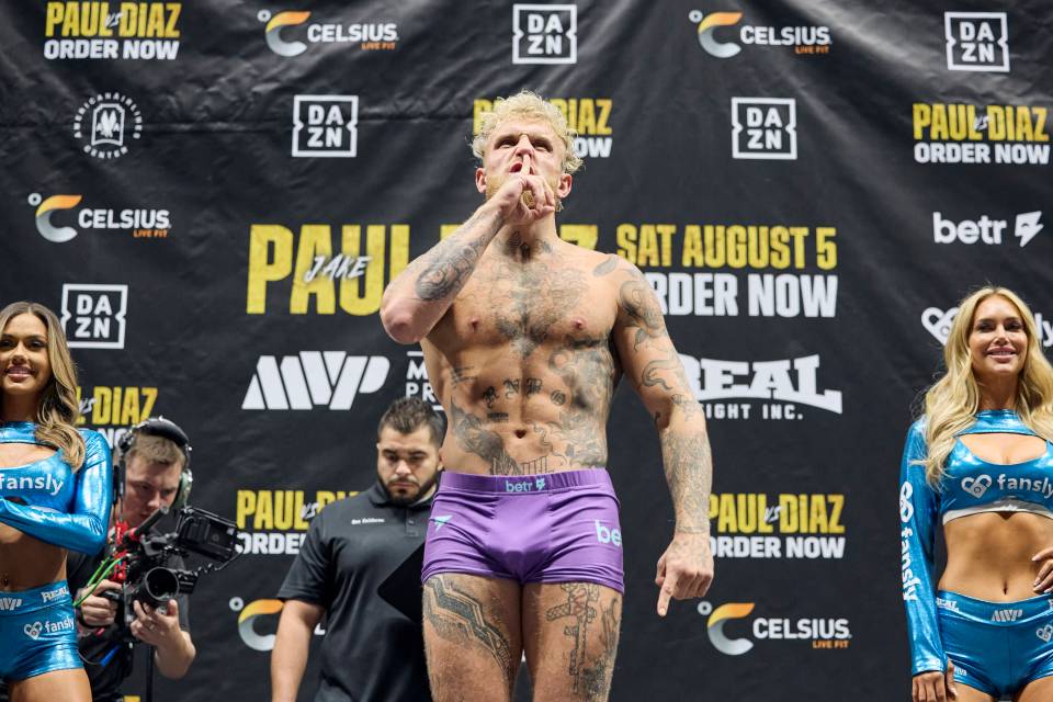 Jake Paul at the Paul vs Diaz weigh-in.
