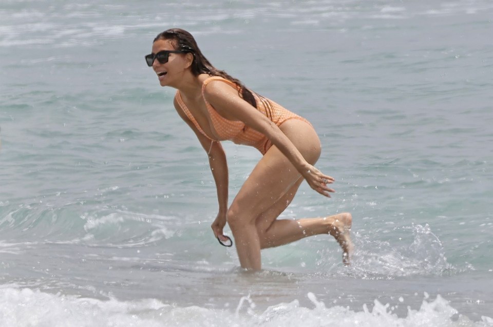 She was spotted playing around in the water