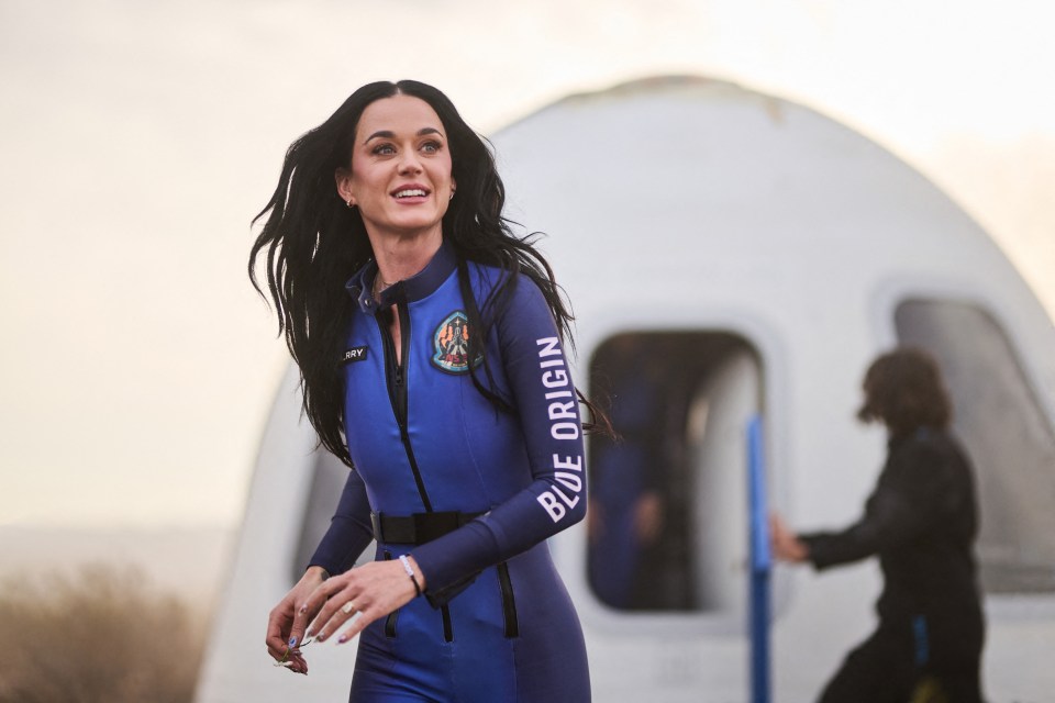 Katy Perry in a Blue Origin spacesuit.