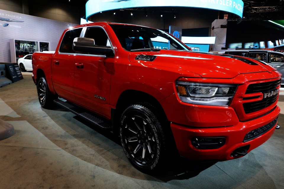 Red Ram 1500 Big Horn Crew Cab truck at the Chicago Auto Show.