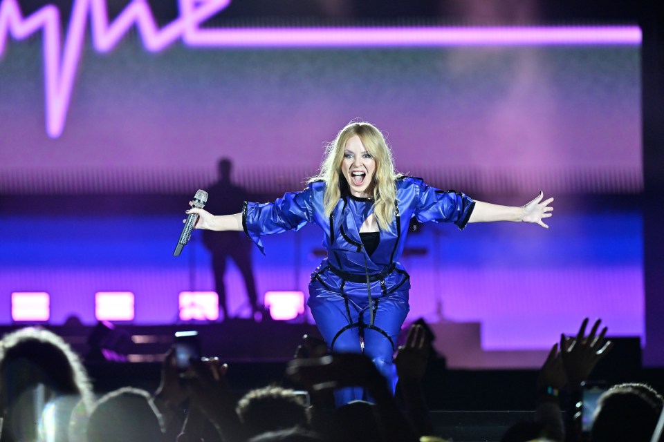 Kylie Minogue performing on stage.