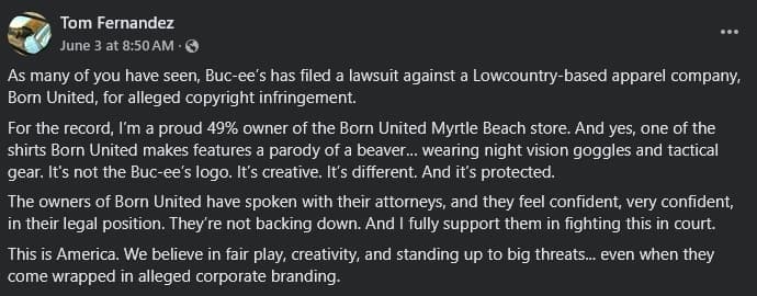born united owner responds to lawsuit