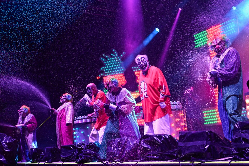 Insane Clown Posse performing on stage.