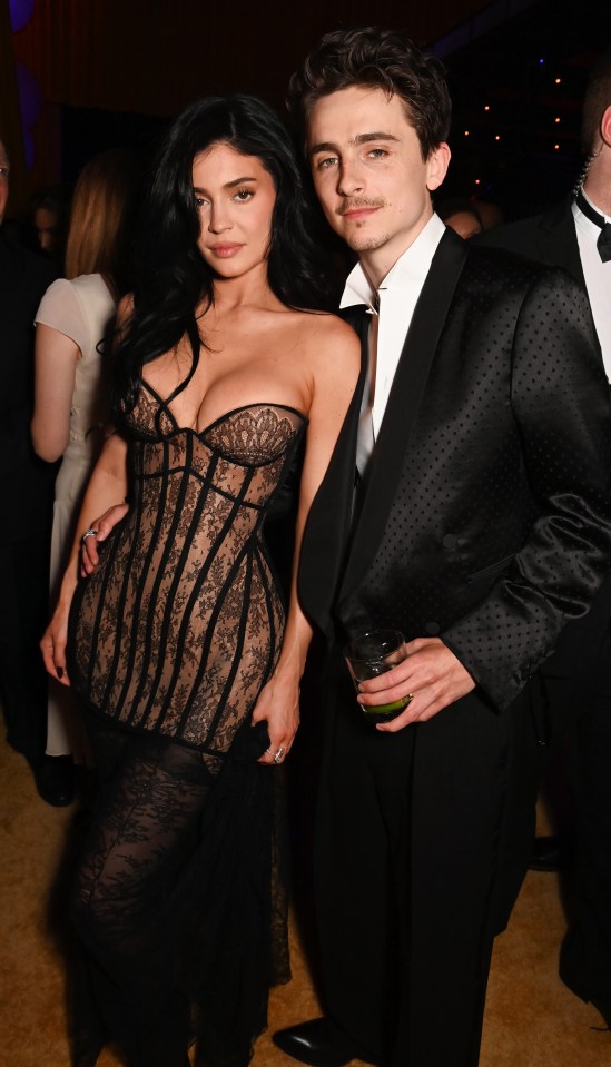 Kylie Jenner and Timothée Chalamet at the Vanity Fair Oscar Party.