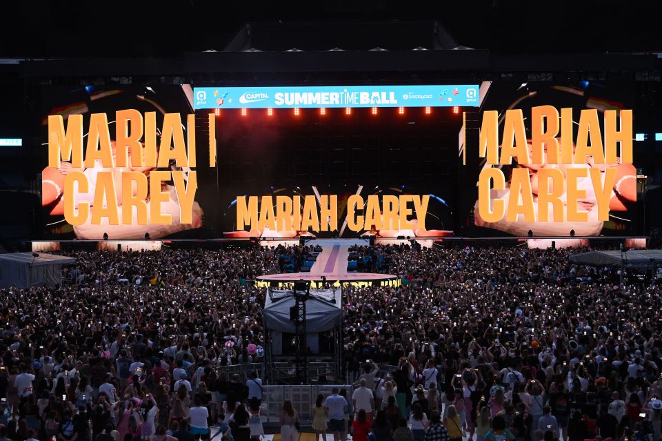 Mariah Carey performing at Capital's Summertime Ball.