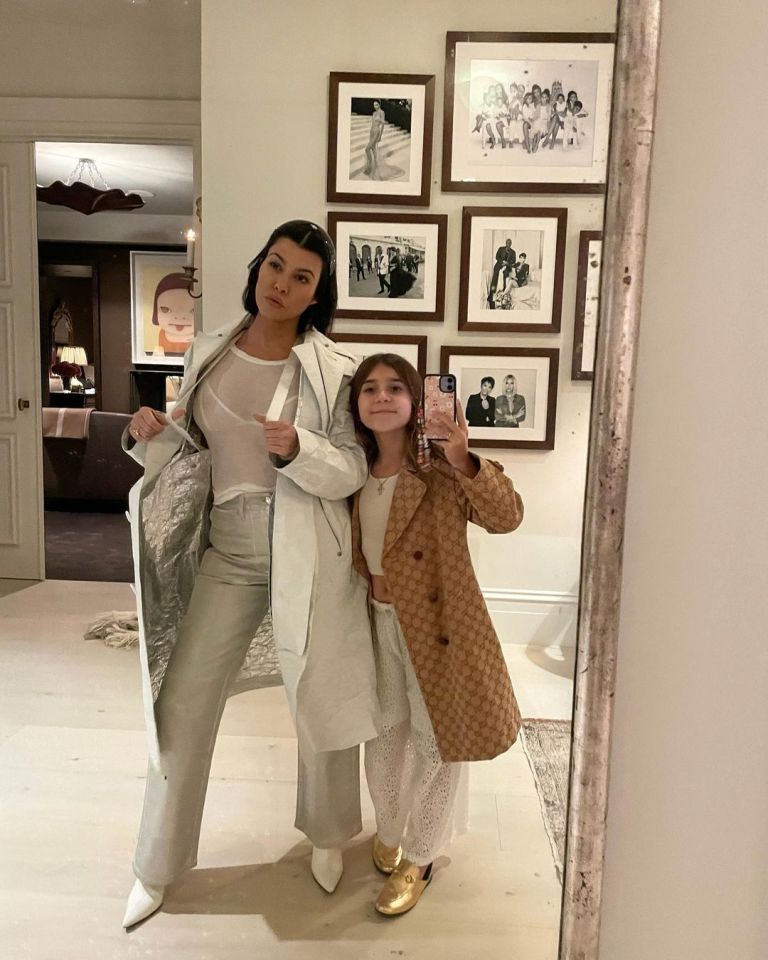 Kourtney Kardashian and Penelope Disick posing for a selfie.