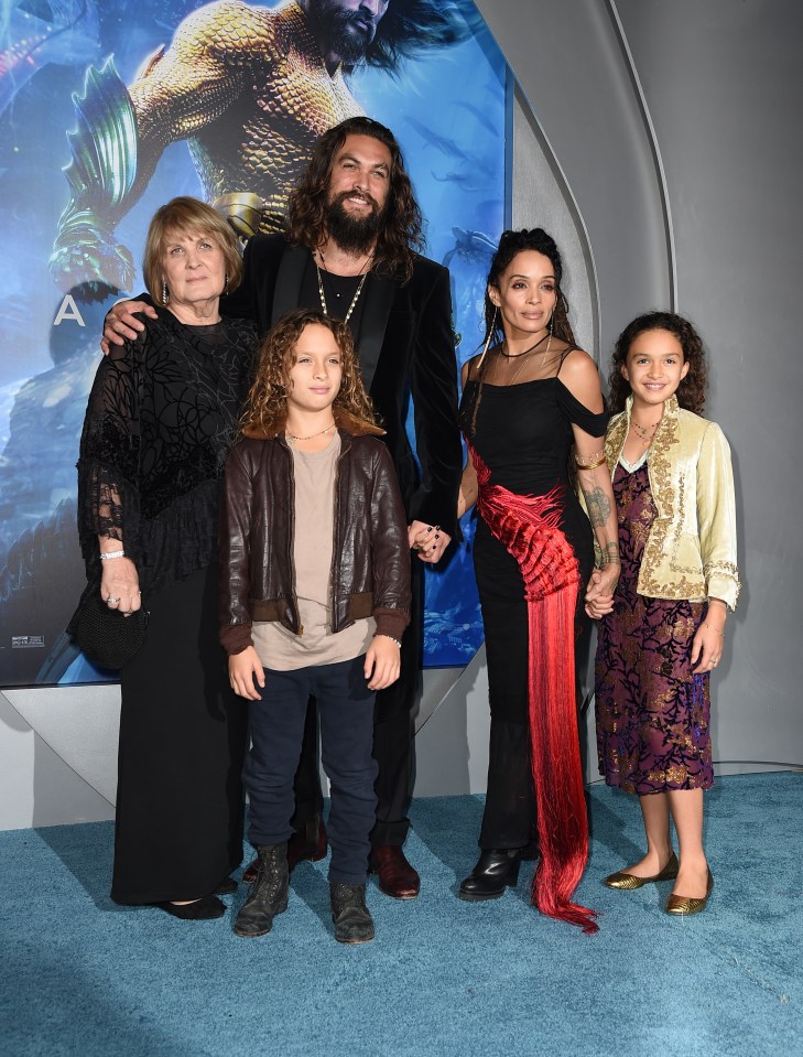 Jason Momoa and family at the Aquaman premiere.