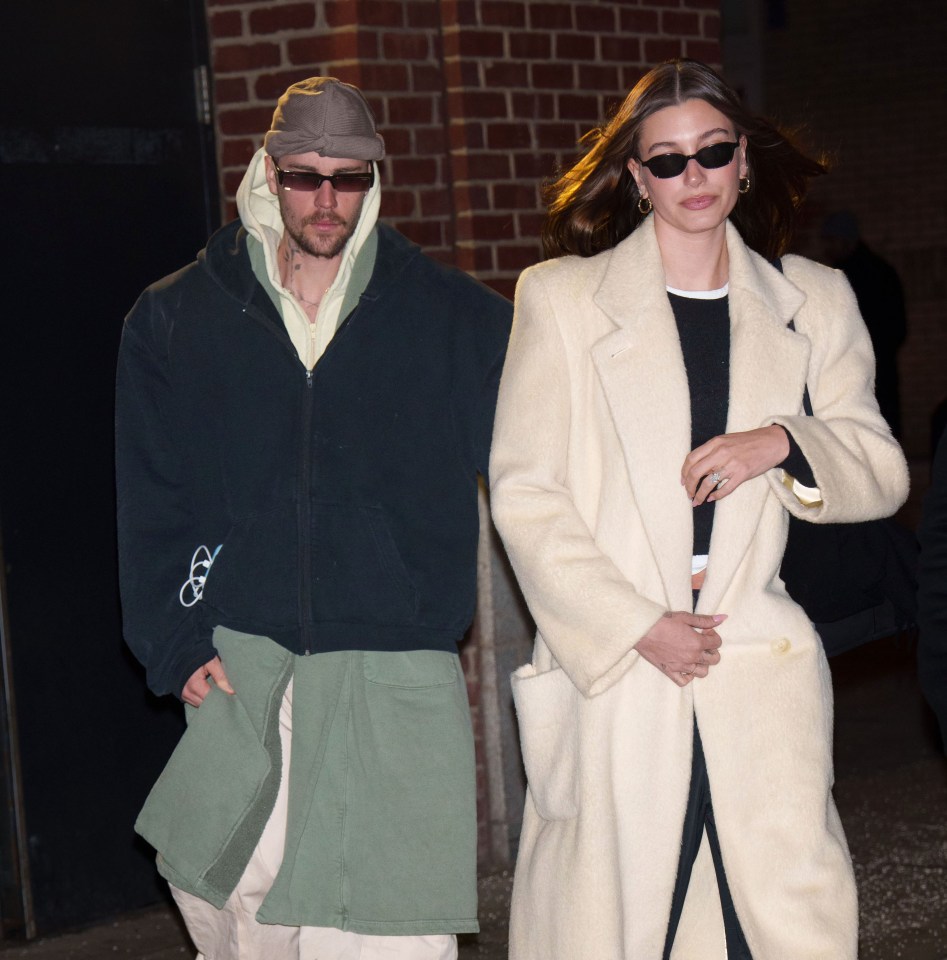 Justin Bieber and Hailey Bieber walking together in New York City.