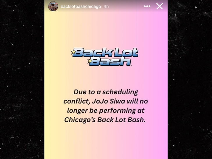 backlot bash pride jojo siwa cancelled sub instagram