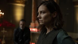 image of maggie and negan in the walking dead dead city