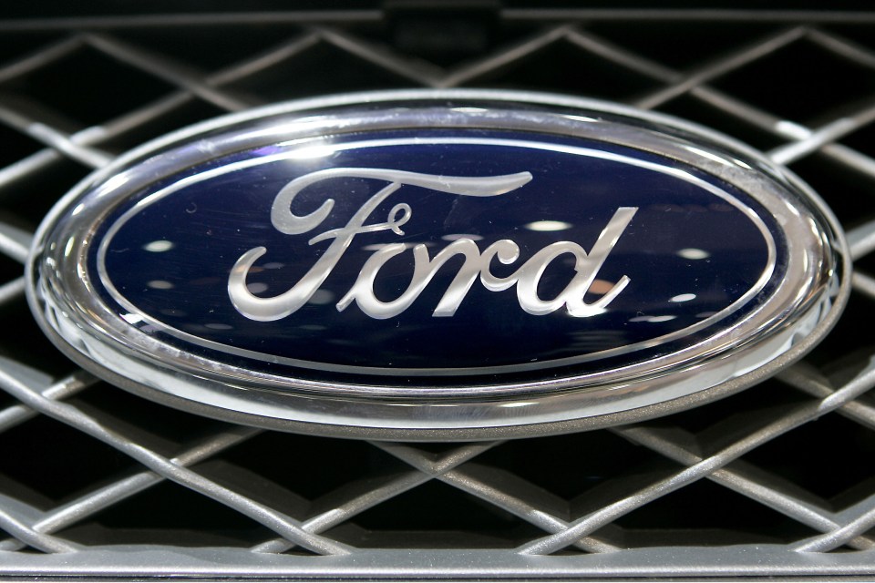 Ford logo on a car grill.