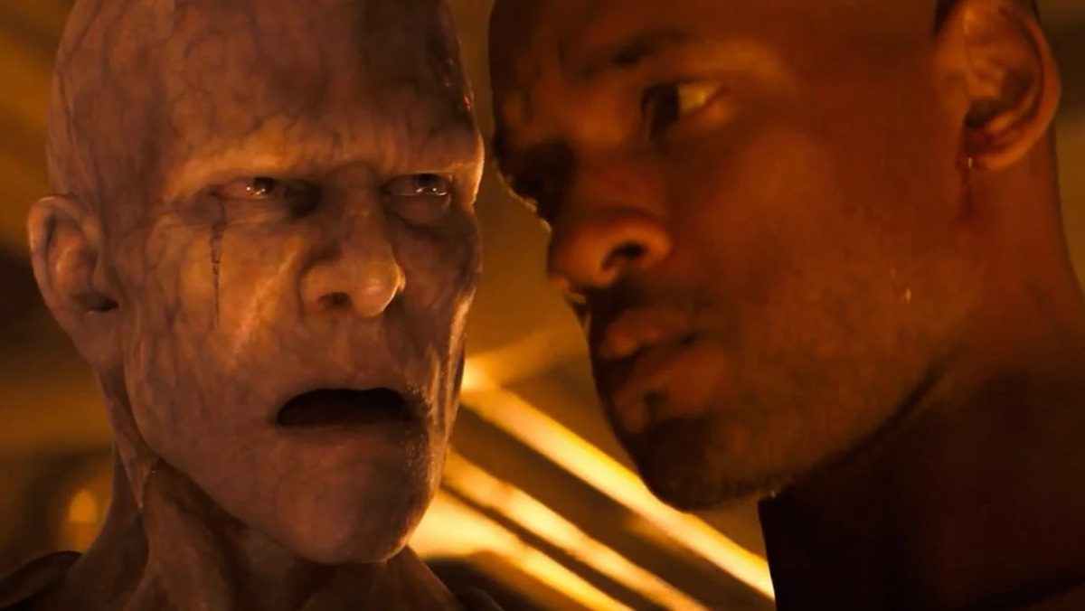 Will Smith gets stared at by a creature in I Am Legend.