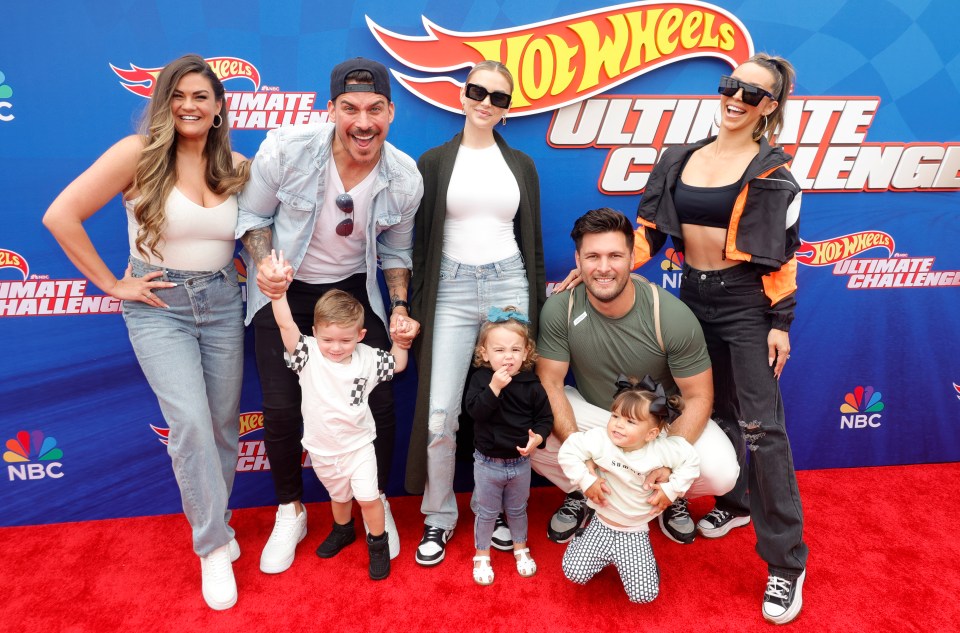 Cast and children at the Hot Wheels Ultimate Challenge press event.