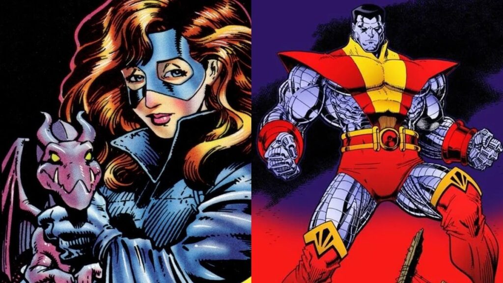 Shadowcat (Kitty Pryde) and Colossus from the X-Men. Art by Arthur Adams.