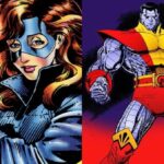 Shadowcat (Kitty Pryde) and Colossus from the X-Men. Art by Arthur Adams.