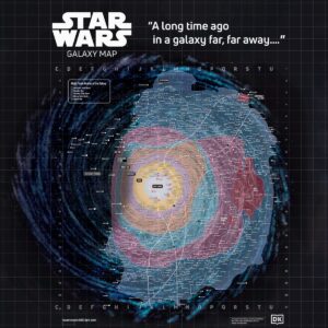 A star map for hundreds of planets and their territories for Star Wars