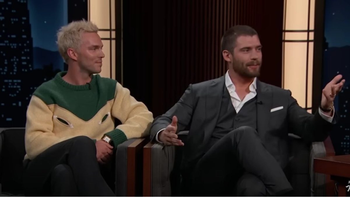 Nicholas Hoult and David Corenswet appear on Jimmy Kimmel Live! to promote Superman.