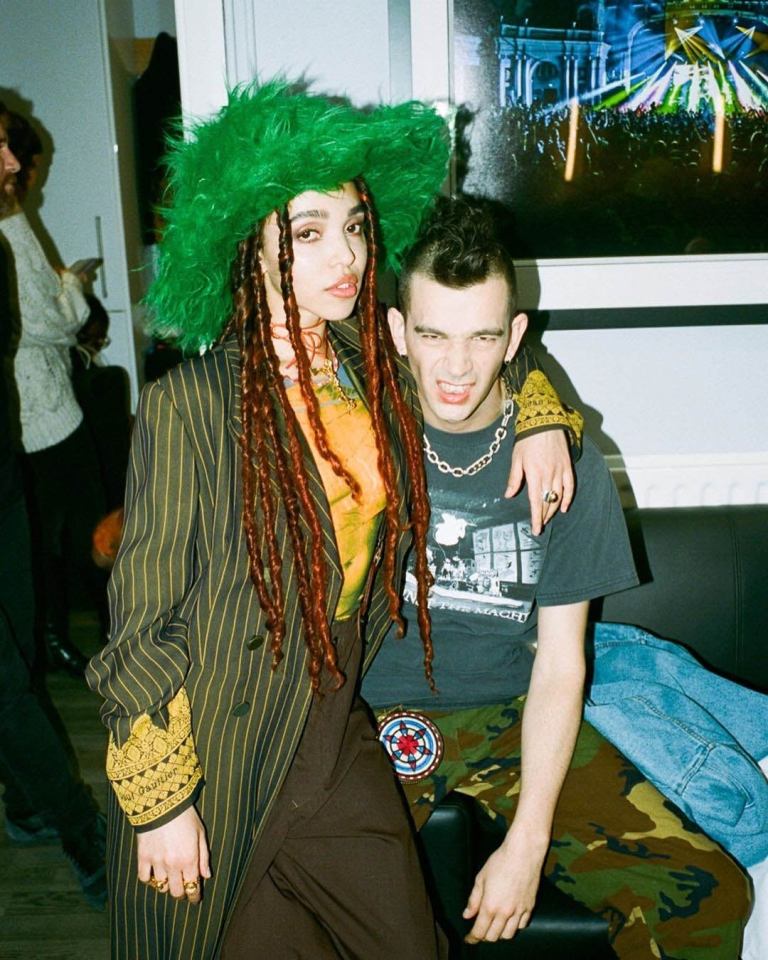 Matty Healy and FKA Twigs backstage at the NME Awards.