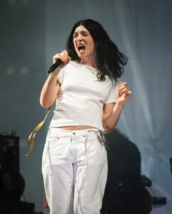 Lorde performing at Glastonbury Festival.