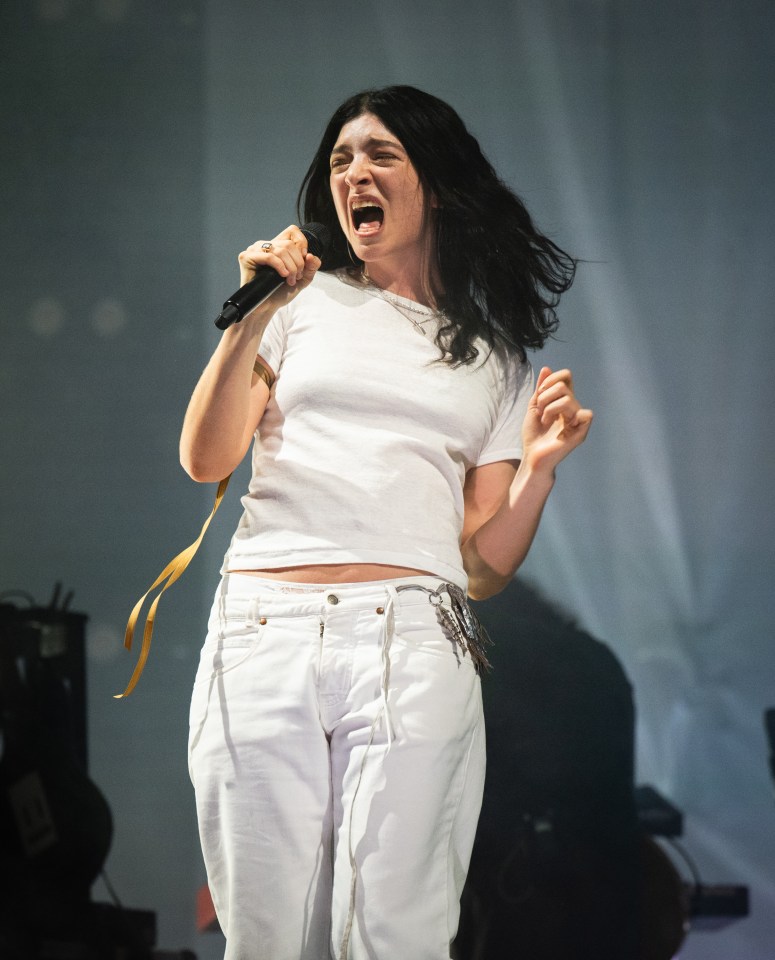 Lorde performing at Glastonbury Festival.