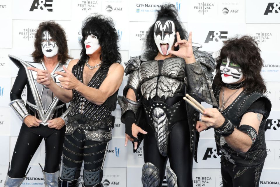 KISS band members at a screening.