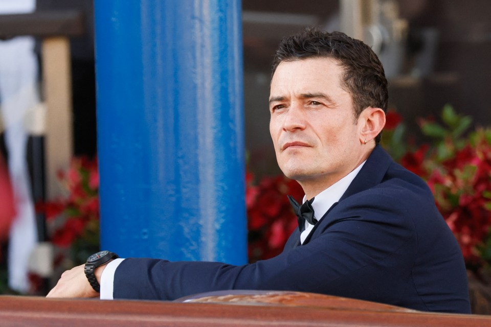 Orlando Bloom at a wedding ceremony in Venice.