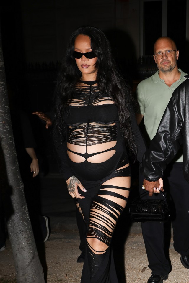 Rihanna and A$AP Rocky leaving a Paris nightclub.