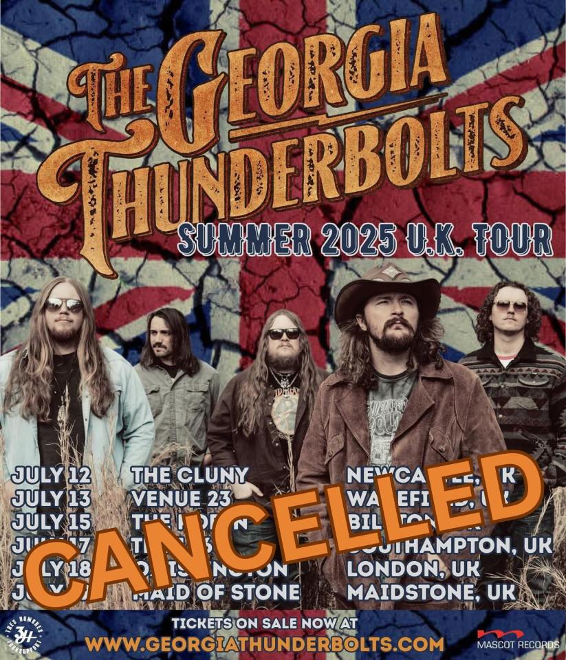 Cancelled The Georgia Thunderbolts 2025 UK tour poster.