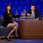 While appearing on the Tonight Show with Jimmy Fallon on Tuesday, Dakota Johnson experienced a wardrobe snafu.