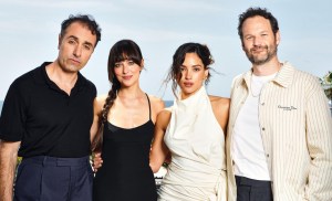 Michael Angelo Covino, Dakota Johnson, Adria Arjona, Kyle Marvin at Deadline Studio at the 78th Cannes Film Festival at Deadline Studio on May 19, 2025 in Cannes, France.